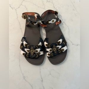 NEW coach size 7 braided leather sandals
